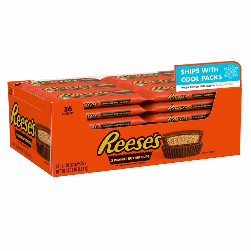 REESE'S Milk Chocolate Peanut Butter Cups, Candy Packs, 1.5 oz (36 Count) - Image 2