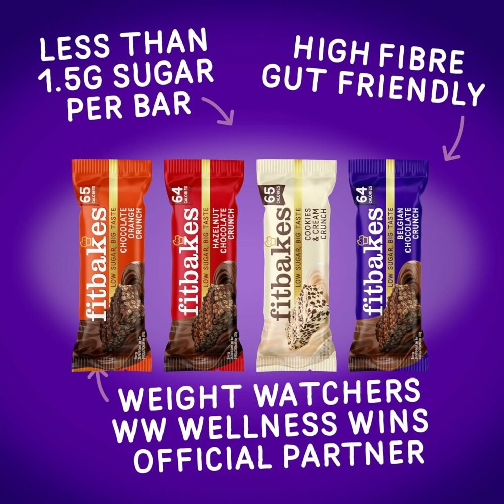 【Flash Sale】Fitbakes Gifts Diabetic Chocolate Gift Box (14x19g) Crunchy Mini Chocolate Keto Snack Bars, Sweet Diabetic Biscuit Food Treats Hamper, 65 Calories, Low Calorie Snack For Women & Men, Fit Bake - Image 5