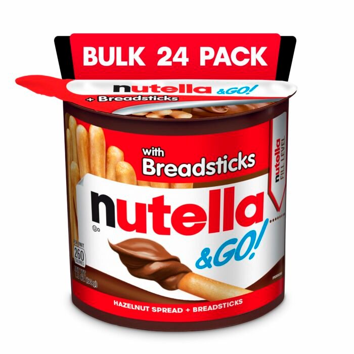 【Flash Sale】Nutella & GO! Hazelnut and Cocoa Spread with Breadsticks, Snack Pack, 1.8 oz each, Bulk 24 Pack