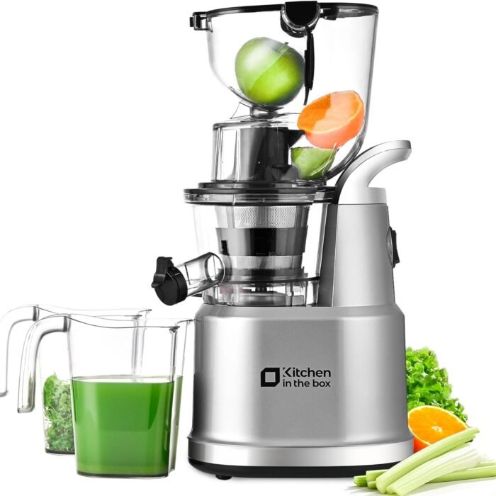 Cold Press Juicer Machines. Kitchen in the Box Slow Masticating Juicers Machine.3.26inch Large Wide Feed Chute Fit Whole Fruits & Vegetables.BPA Free.Easy to Clean (Bright Red)