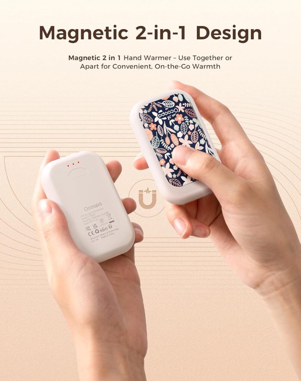 OCOOPA AI Magnetic Hand Warmers Rechargeable 2 Pack. 5000mAh Ultra-Thin Electric Glove Heater Handwarmer.UL Certified. Men Women Gifts for Christmas.Birthday.Winter Essentials.UT4 Young - Image 7