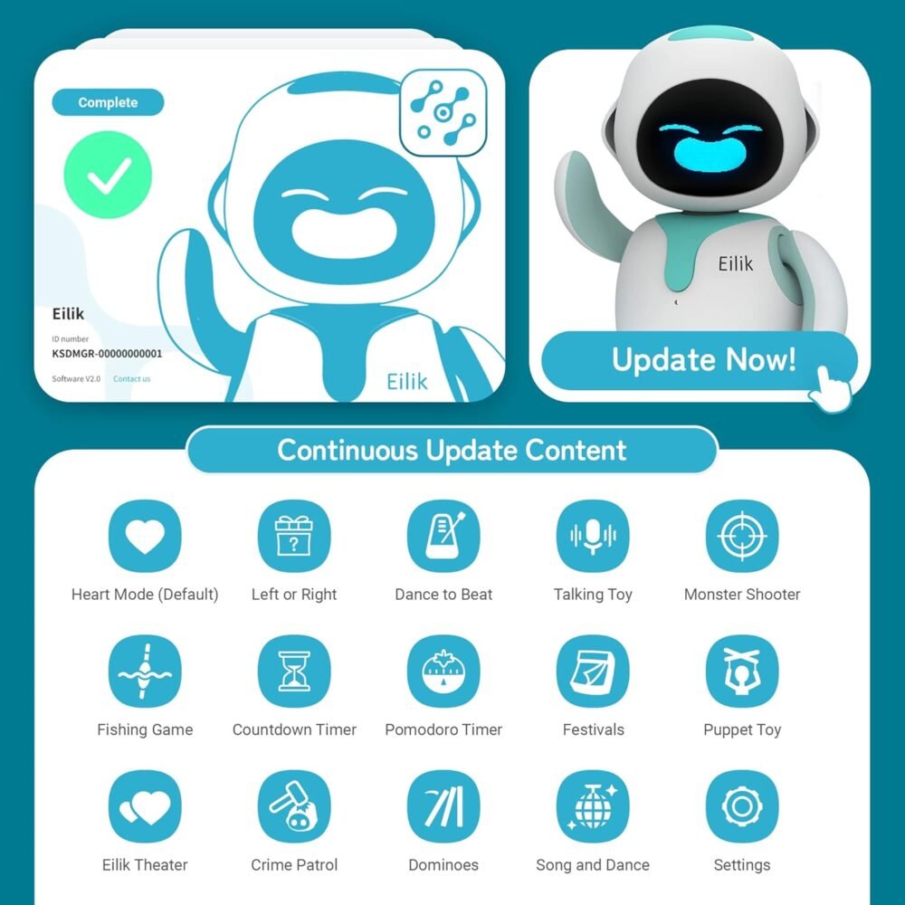 Eilik – Cute Robot Pets for Kids and Adults. Your Perfect Interactive Companion at Home or Workspace. Unique Gifts for Girls & Boys. - Image 4