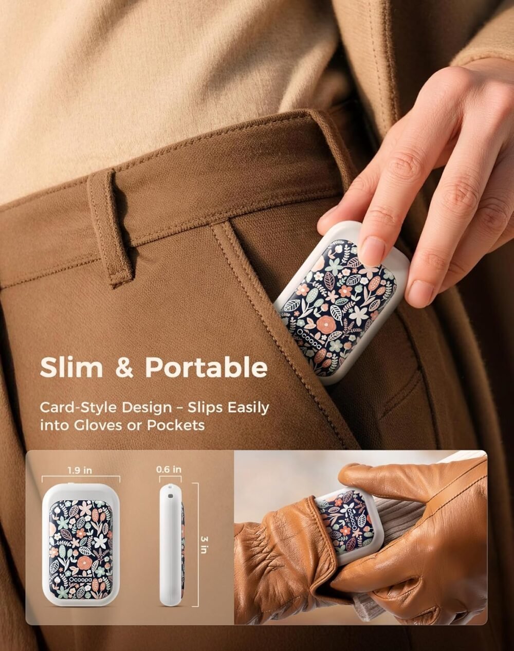 OCOOPA AI Magnetic Hand Warmers Rechargeable 2 Pack. 5000mAh Ultra-Thin Electric Glove Heater Handwarmer.UL Certified. Men Women Gifts for Christmas.Birthday.Winter Essentials.UT4 Young - Image 3
