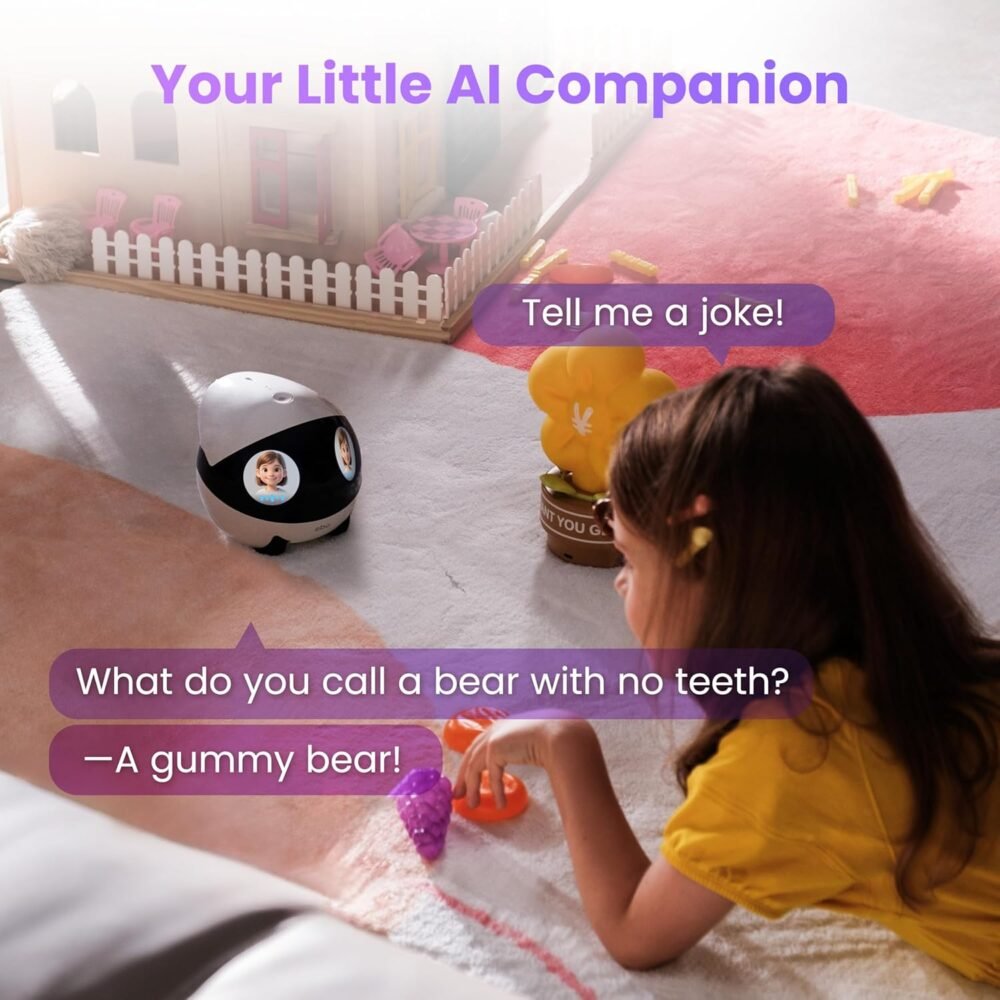 Enabot EBO Air 2 Plus FamilyBot 3K Home Camera Robot: Indoor Camera. Movable Robot Companion. 2-Way Video. AI Chat Mode. Auto-Recharge. Long Battery Life. Custom Facial Image. Night Vision - Image 5
