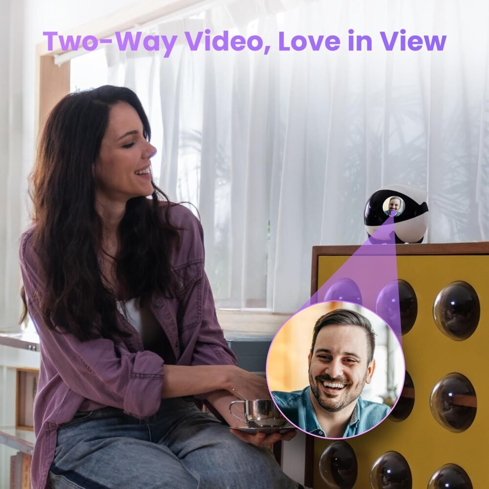 Enabot EBO Air 2 Plus FamilyBot 3K Home Camera Robot: Indoor Camera. Movable Robot Companion. 2-Way Video. AI Chat Mode. Auto-Recharge. Long Battery Life. Custom Facial Image. Night Vision - Image 4