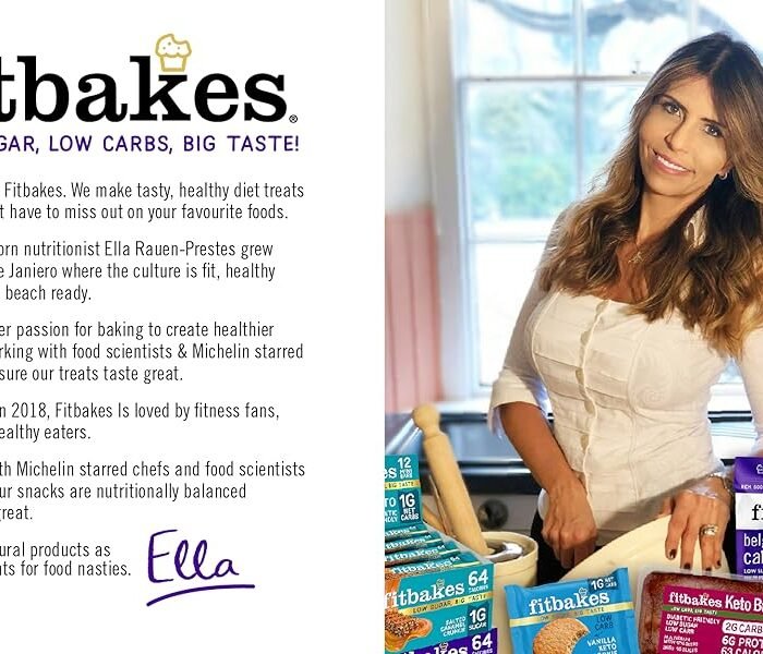 【Flash Sale】Fitbakes Gifts Diabetic Chocolate Gift Box (14x19g) Crunchy Mini Chocolate Keto Snack Bars, Sweet Diabetic Biscuit Food Treats Hamper, 65 Calories, Low Calorie Snack For Women & Men, Fit Bake