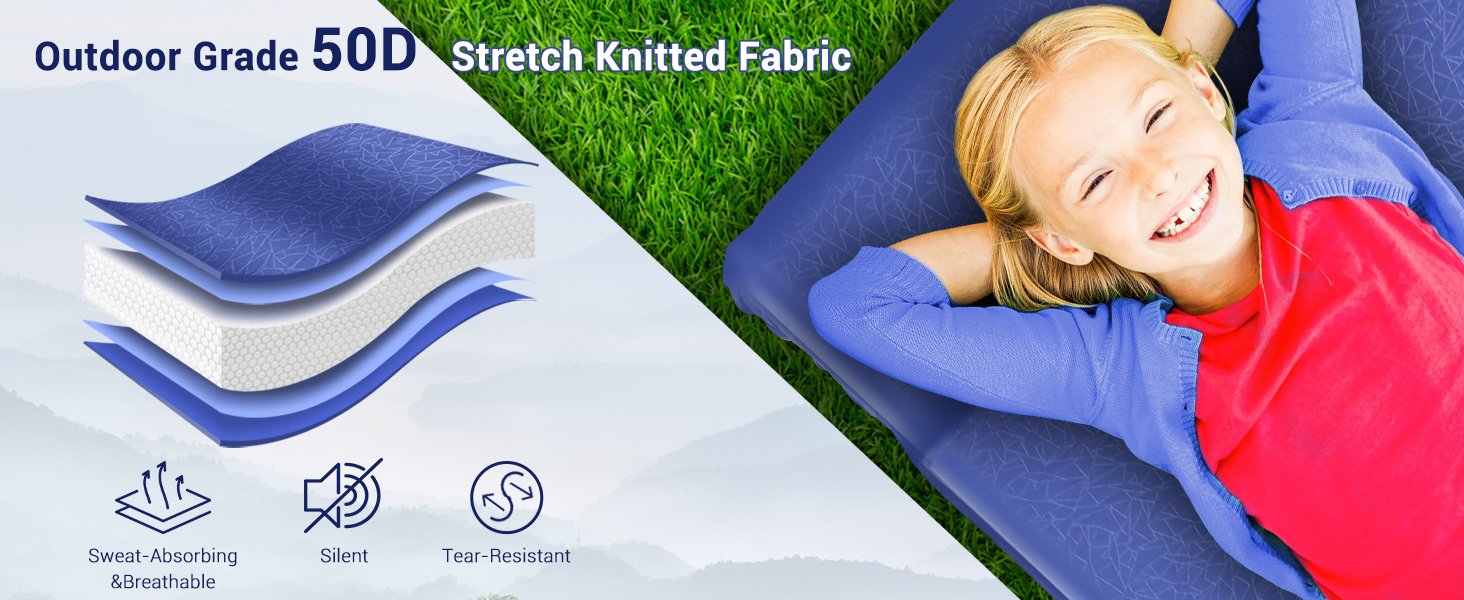 Elegear Self Inflating Sleeping Pad, 3.18'' Ultra-Thick Memory Foam Camping Pad with Pillow, 20s Fast Inflating Camping Mattress Pad, 4-Season Insulated Camp Sleeping Mat for Camping/Travel/Tent/Car